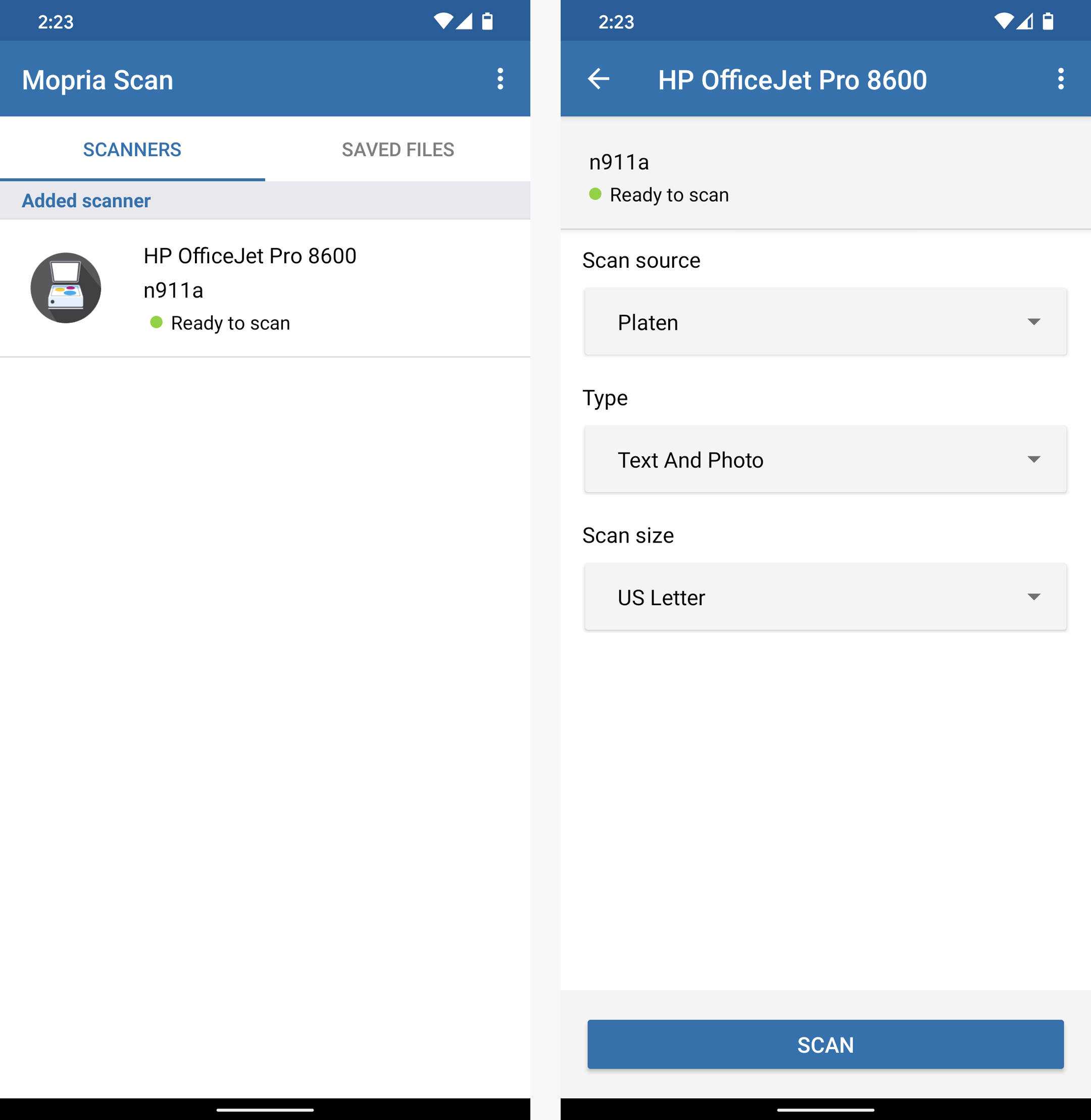 android printing scanning mopria scan