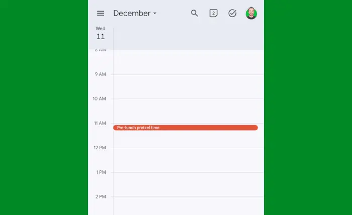 Google Calendar Android: View change