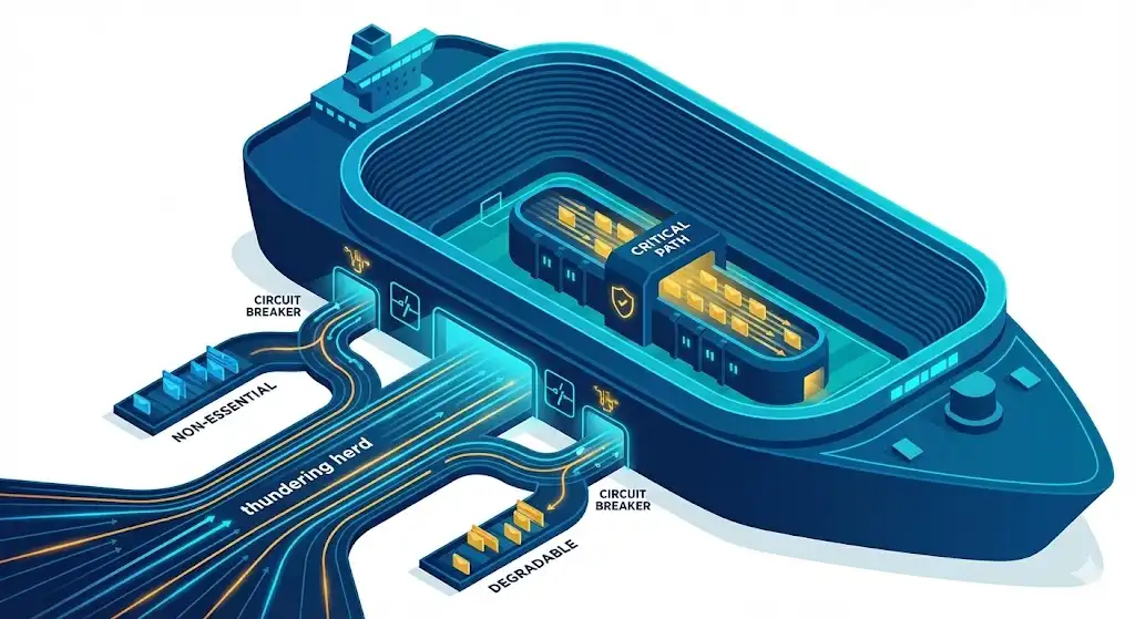 Diagram: Using a ship metaphor to describe the bulkhead pattern in concurrency