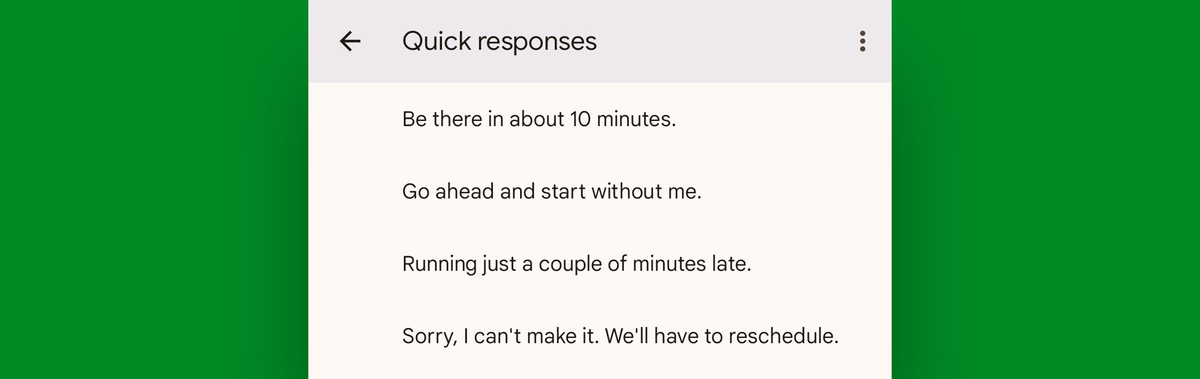 Google Calendar Android: Quick responses